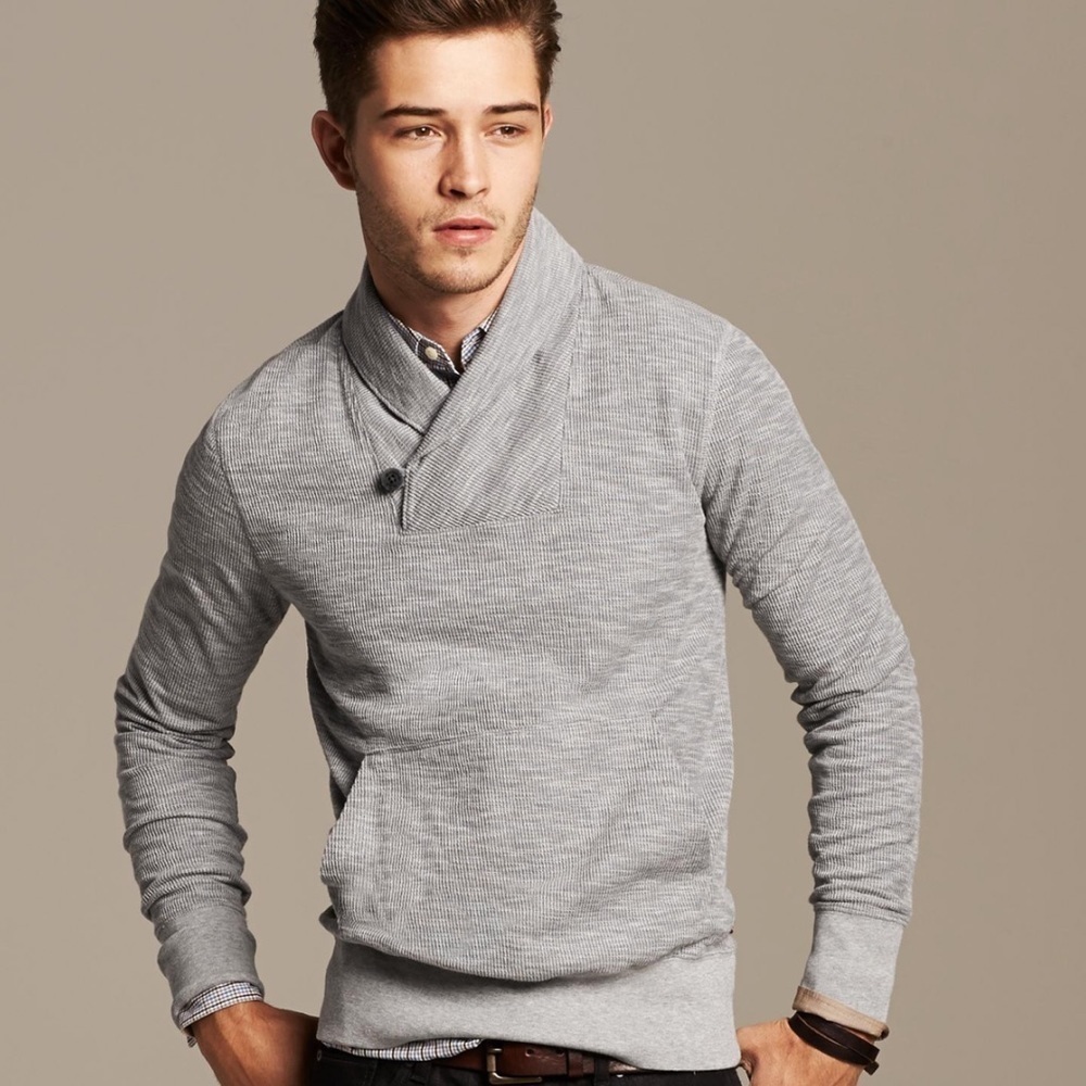 Banana Republic Shawl Collar Pullover Sweatshirt